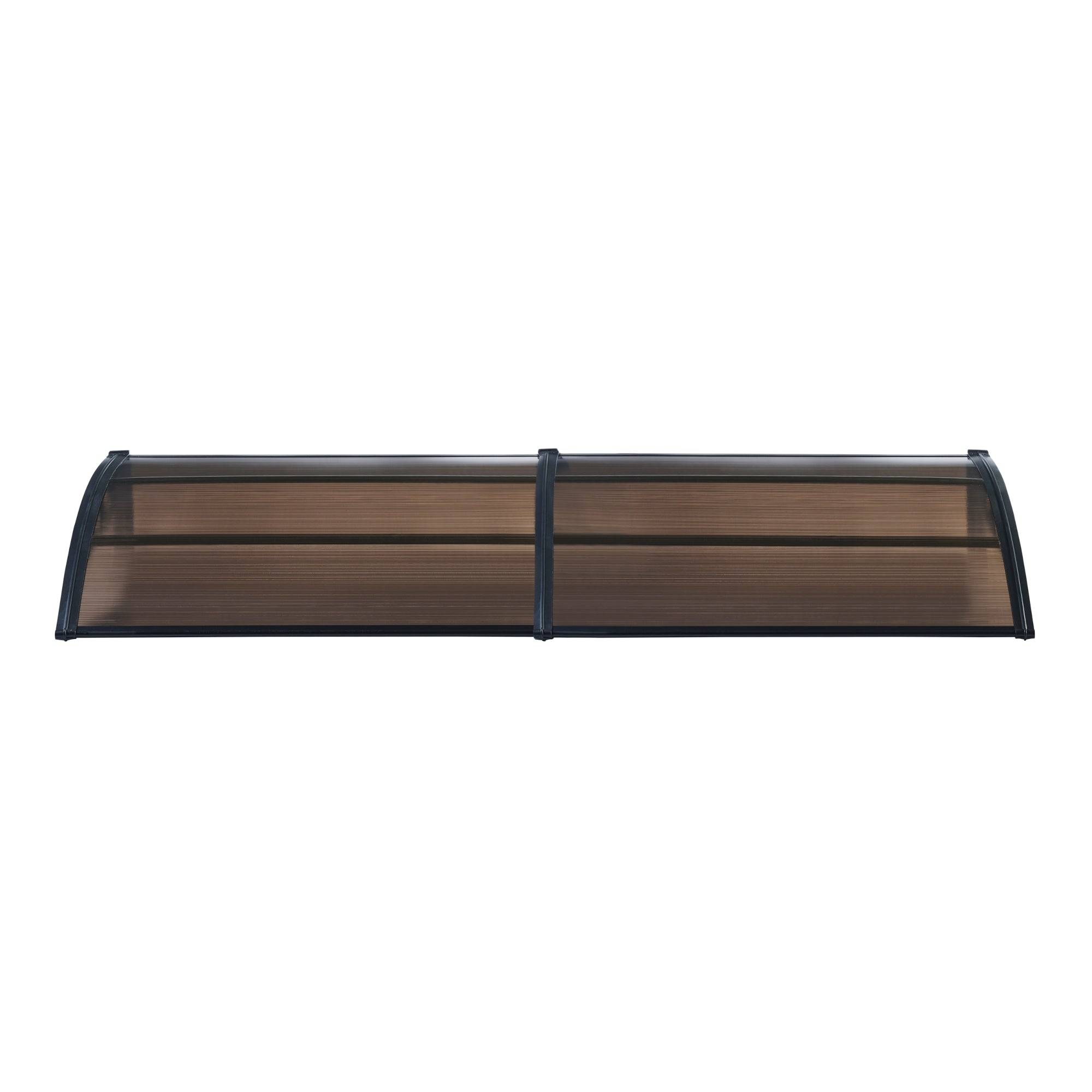 Helloshop26 - Auvent de porte d'entrée design marquise d'accueil résistante aux intempéries 200 x 100 cm noir marron - Image 3