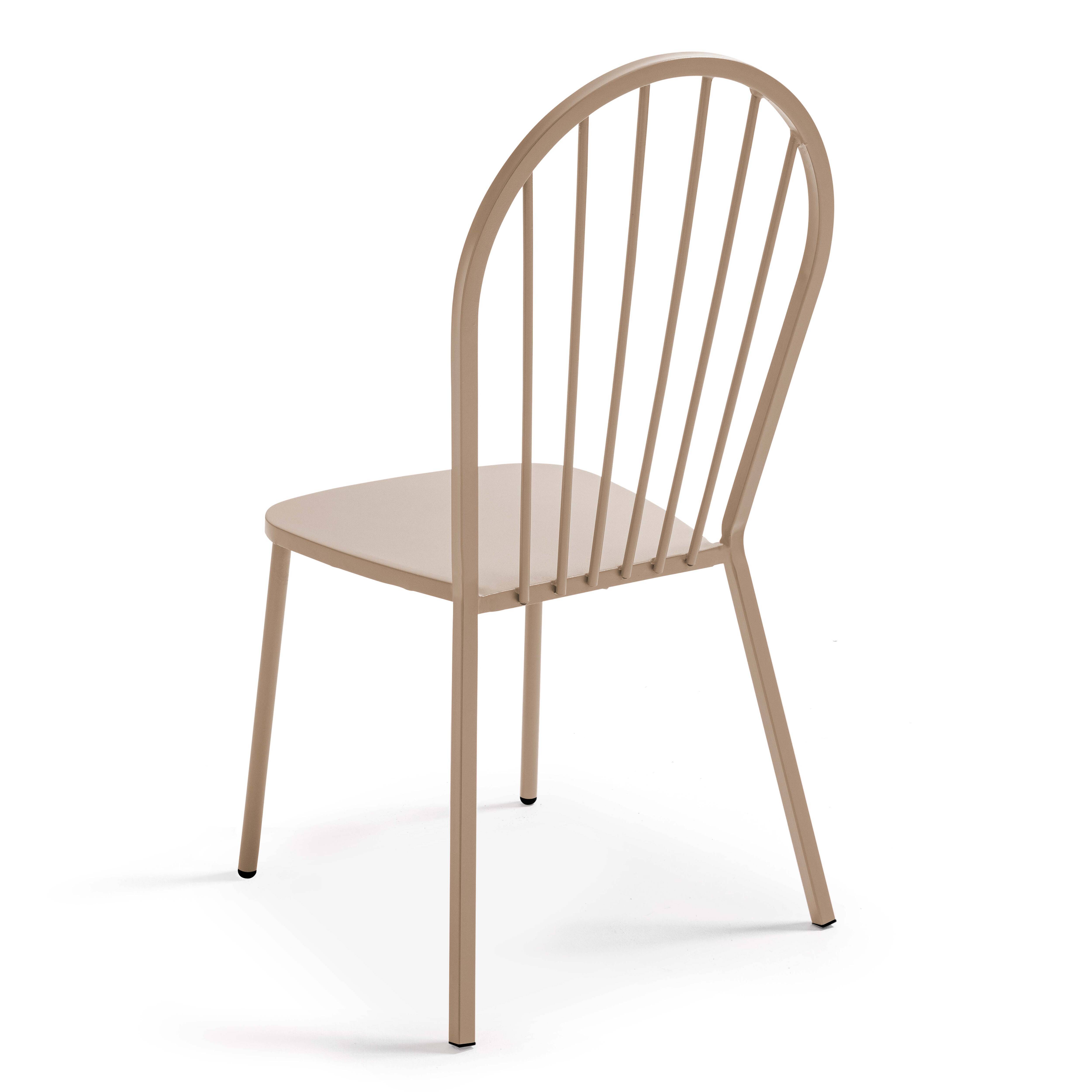 Oviala - Chaise bistrot en métal taupe Honfleur - Oviala - Image 3