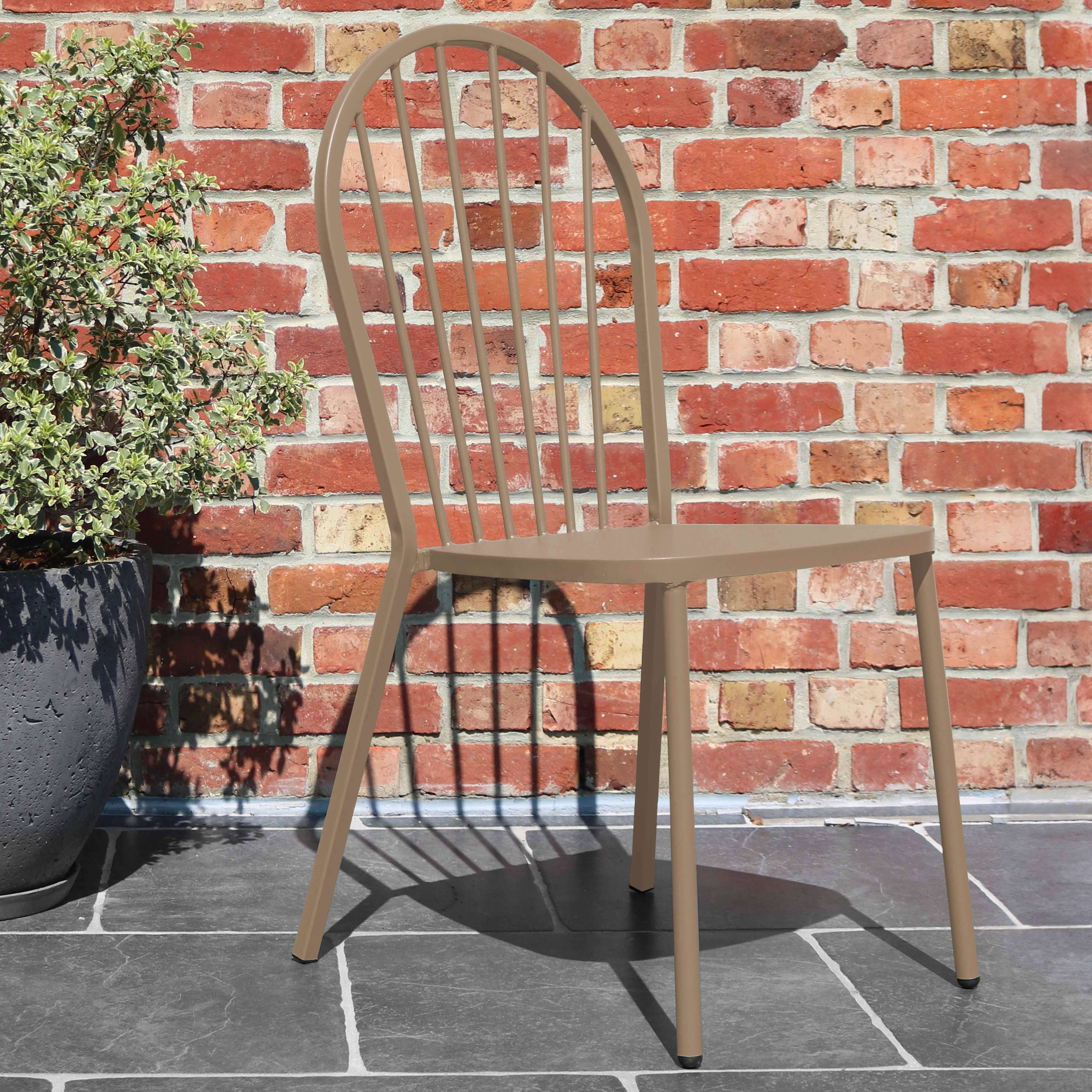 Oviala - Chaise bistrot en métal taupe Honfleur - Oviala - Image 2