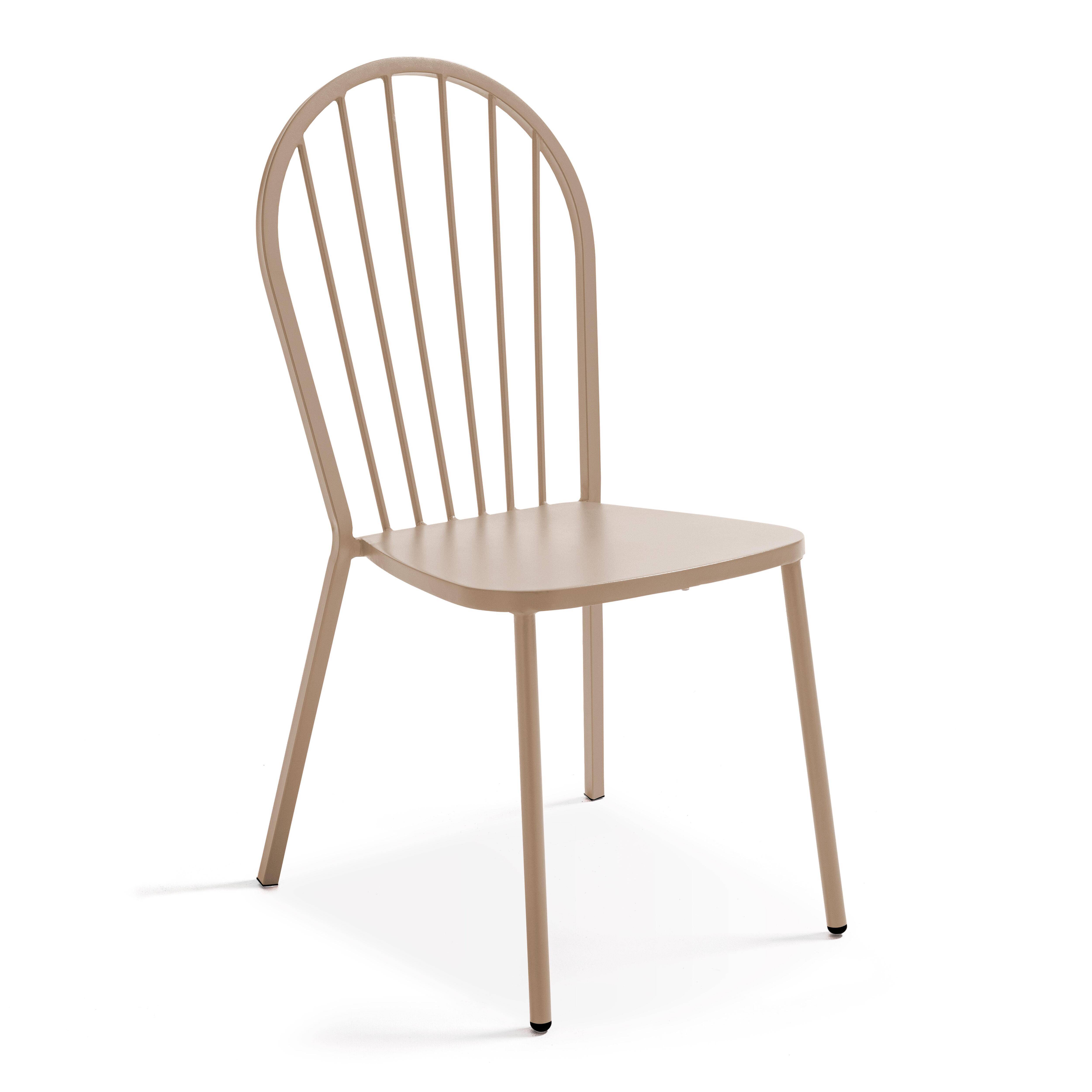 Oviala - Chaise bistrot en métal taupe Honfleur - Oviala - Image 1