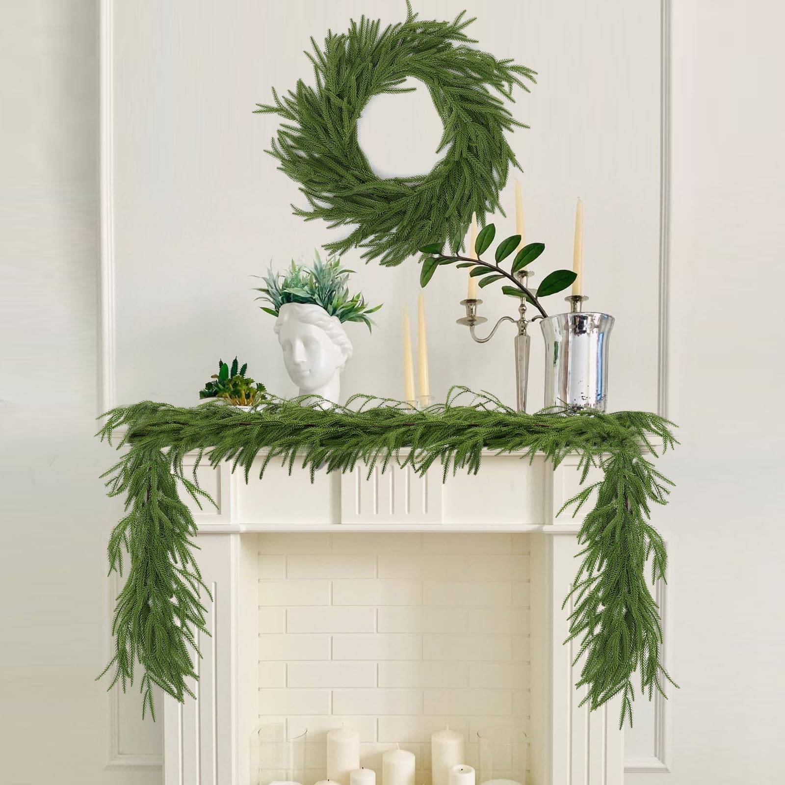 Guirlande de pin artificiel Norfolk 150 cm, décoration de Noël, guirlande de verdure artificielle de Noël, guirlande de pin réaliste, couronne de Noël - Image 2