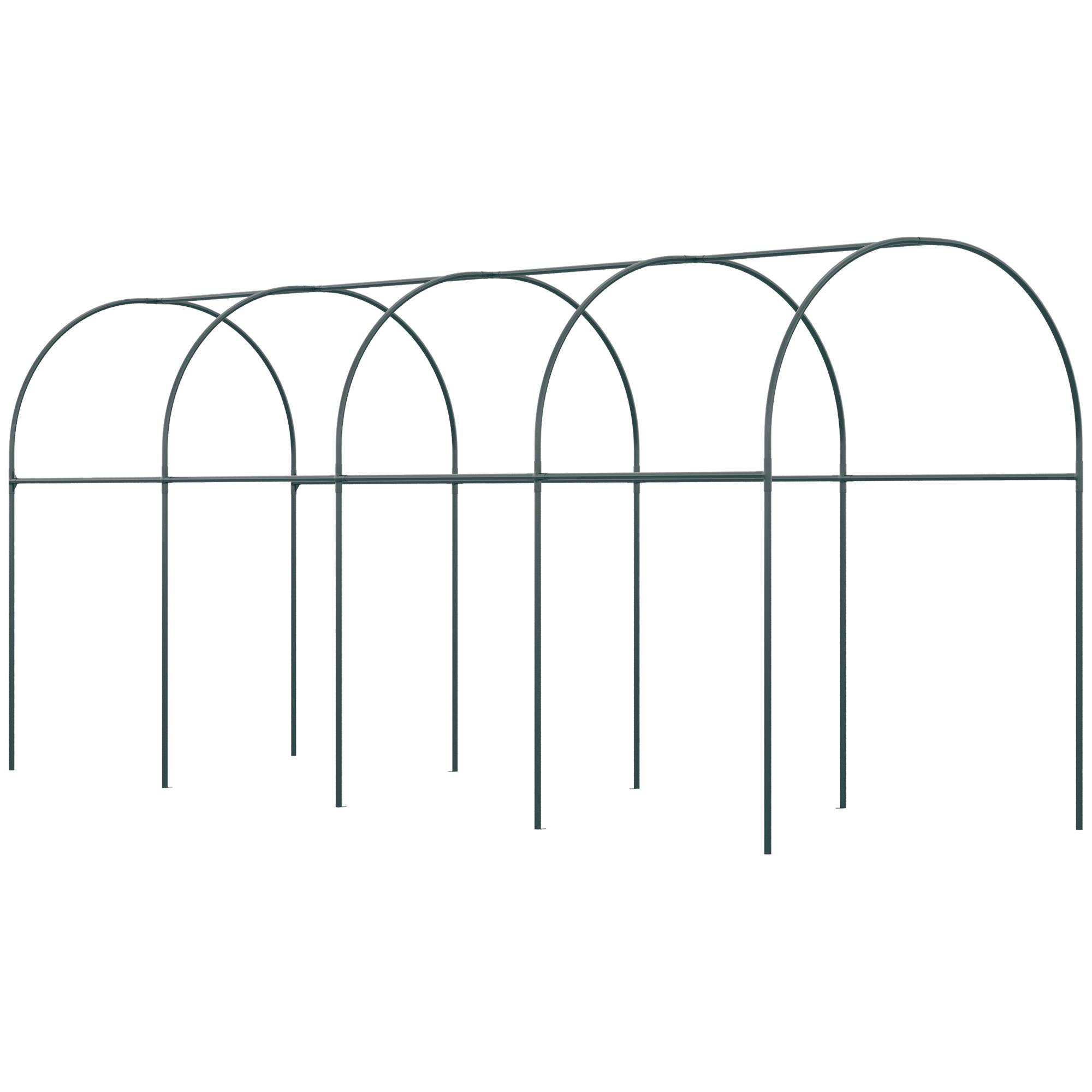 Outsunny - Serre de jardin tomates 400x120x170cm pour légumes plantes fleurs extérieur bâche renforcée châssis acier transparent - Outsunny - Image 8