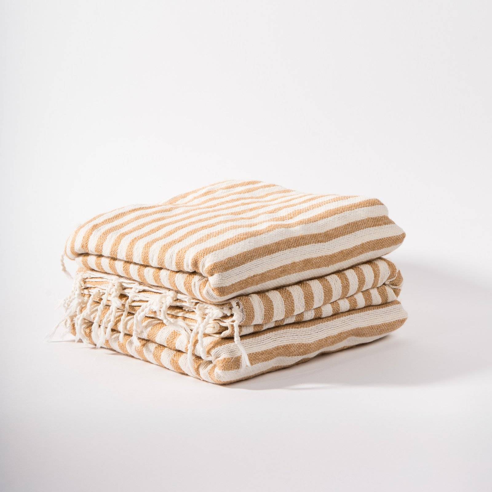 Fouta Marocaine - Blanc & Beige - Image 3