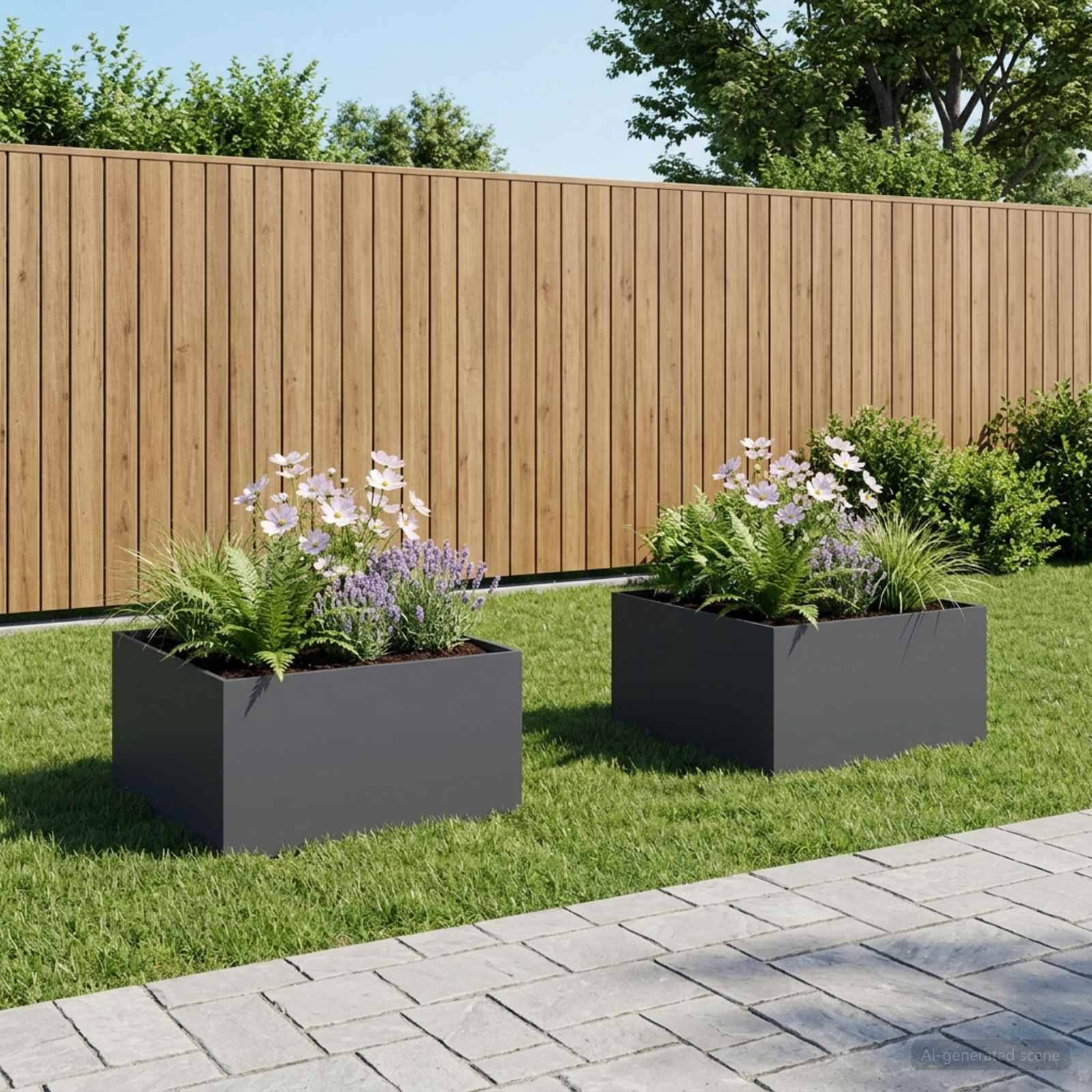 Vidaxl - Cache-pot de jardin 2 pc Anthracite 100 x 100 x 40 cm vidaXL 8005125
