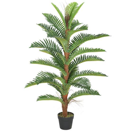Palmier artificiel PEVA pour intérieur et bureau touche exotique 120 cm Vert - ComfortXL Outdoor Living - Image 1