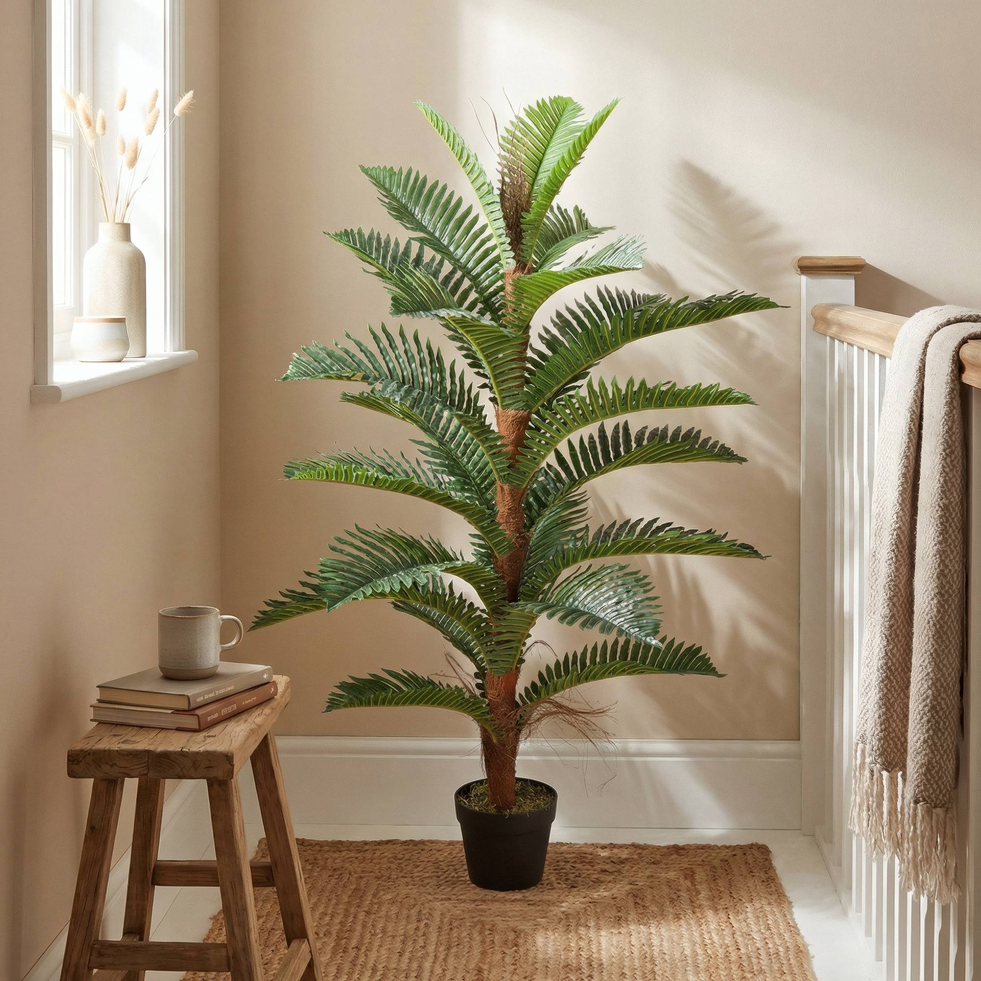Palmier artificiel PEVA pour intérieur et bureau touche exotique 120 cm Vert - ComfortXL Outdoor Living - Image 10