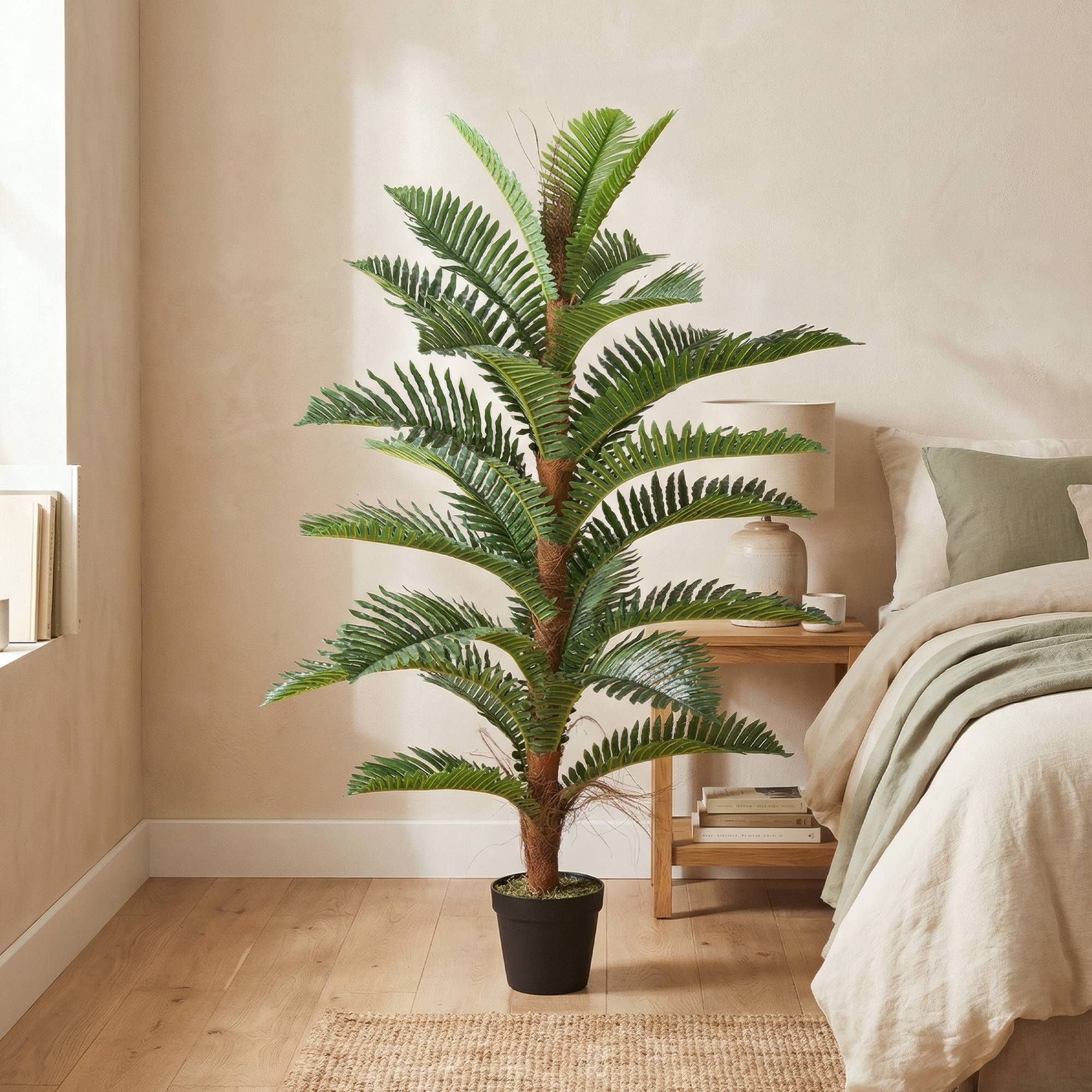 Palmier artificiel PEVA pour intérieur et bureau touche exotique 120 cm Vert - ComfortXL Outdoor Living - Image 4