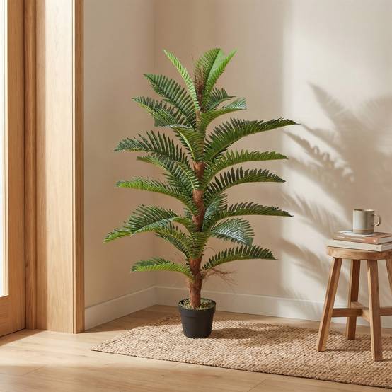 Palmier artificiel PEVA pour intérieur et bureau touche exotique 120 cm Vert - ComfortXL Outdoor Living - Image 9