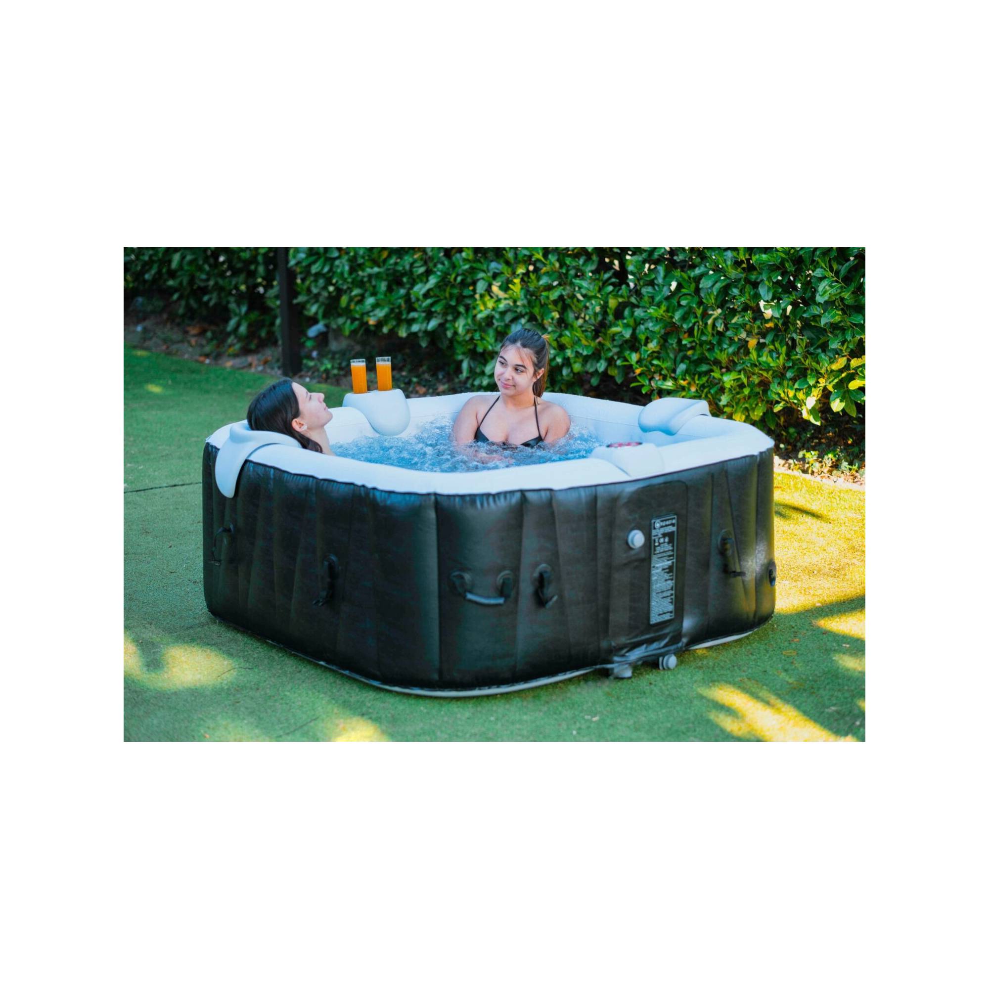Spa gonflable 4 places carré - Ospazia - Dimensions : 155 x 155 cm - Filtre et bâche inclus - Image 6