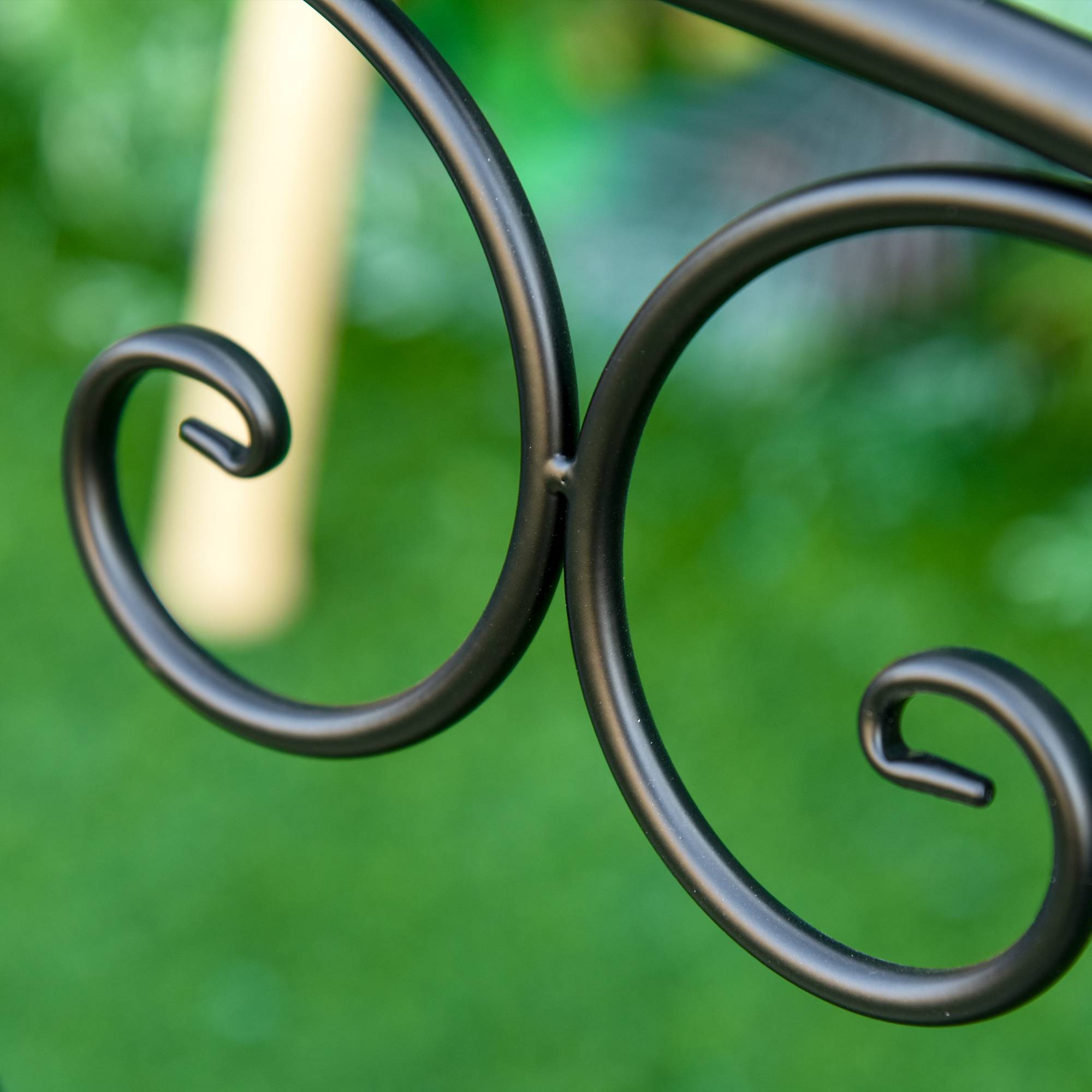Outsunny - Banc de jardin 2 places style néo-rétro fer forgé lignes fuselées métal noir doré effet vieilli - Outsunny - Image 7