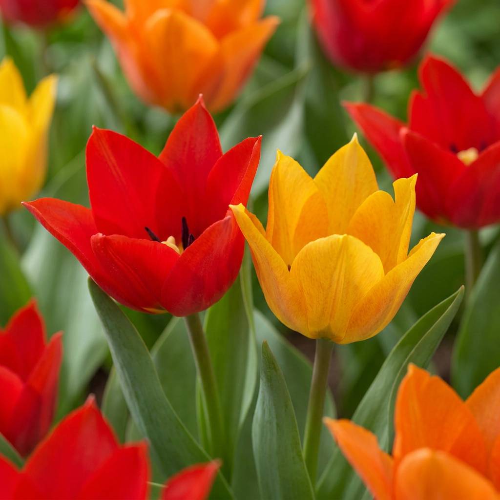 La Green Touch - Tulipe botanique praestans en mélange - 25 bulbes - calibre 8/9