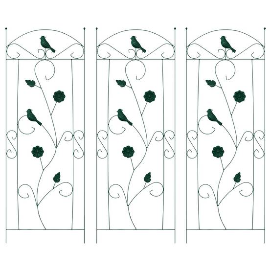 Grille de jardin Acier Vert Lot de 3 Éléments Déco pour Bordure Allée 112x40cm - ComfortXL Outdoor Living - Image 2