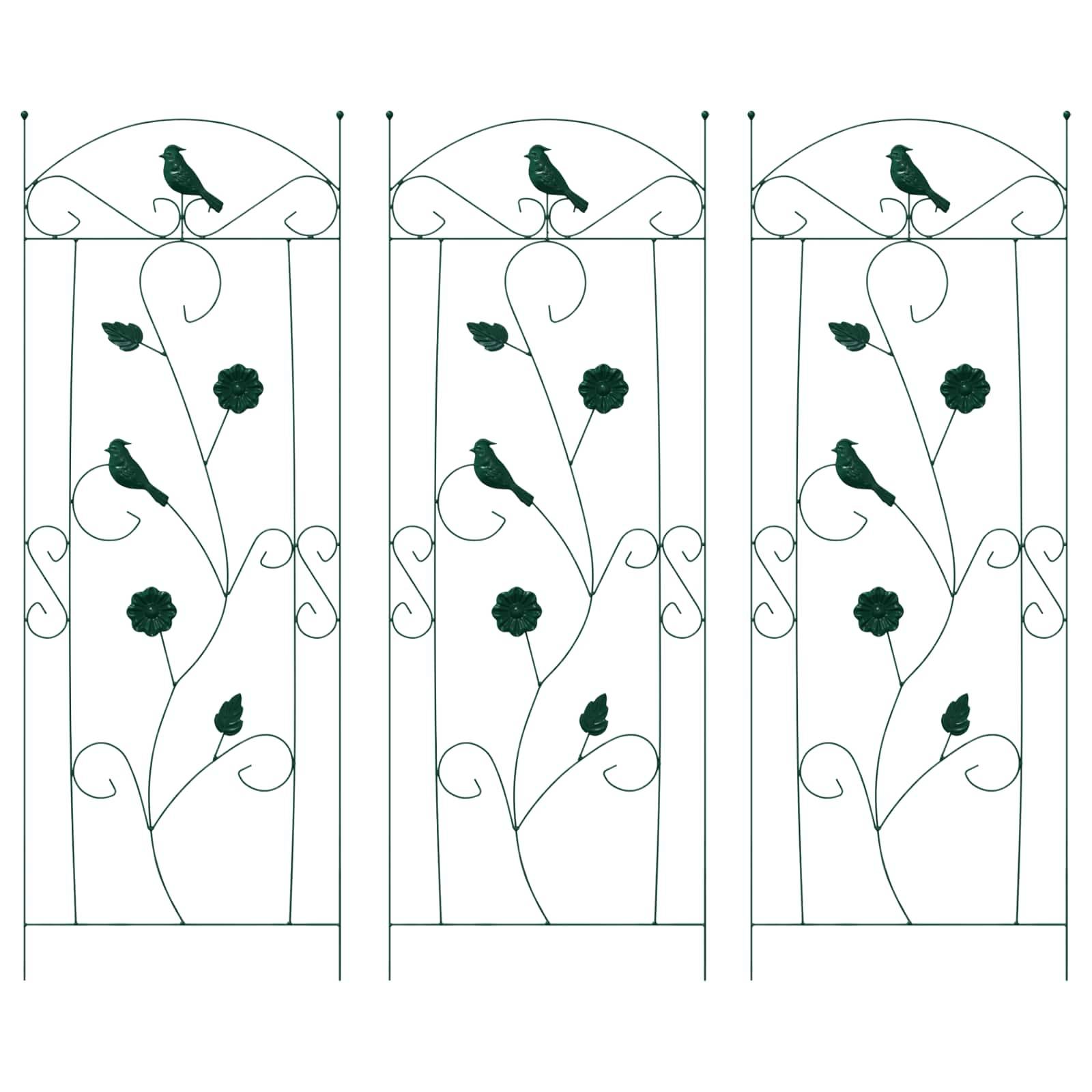 Grille de jardin Acier Vert Lot de 3 Éléments Déco pour Bordure Allée 112x40cm - ComfortXL Outdoor Living - Image 2