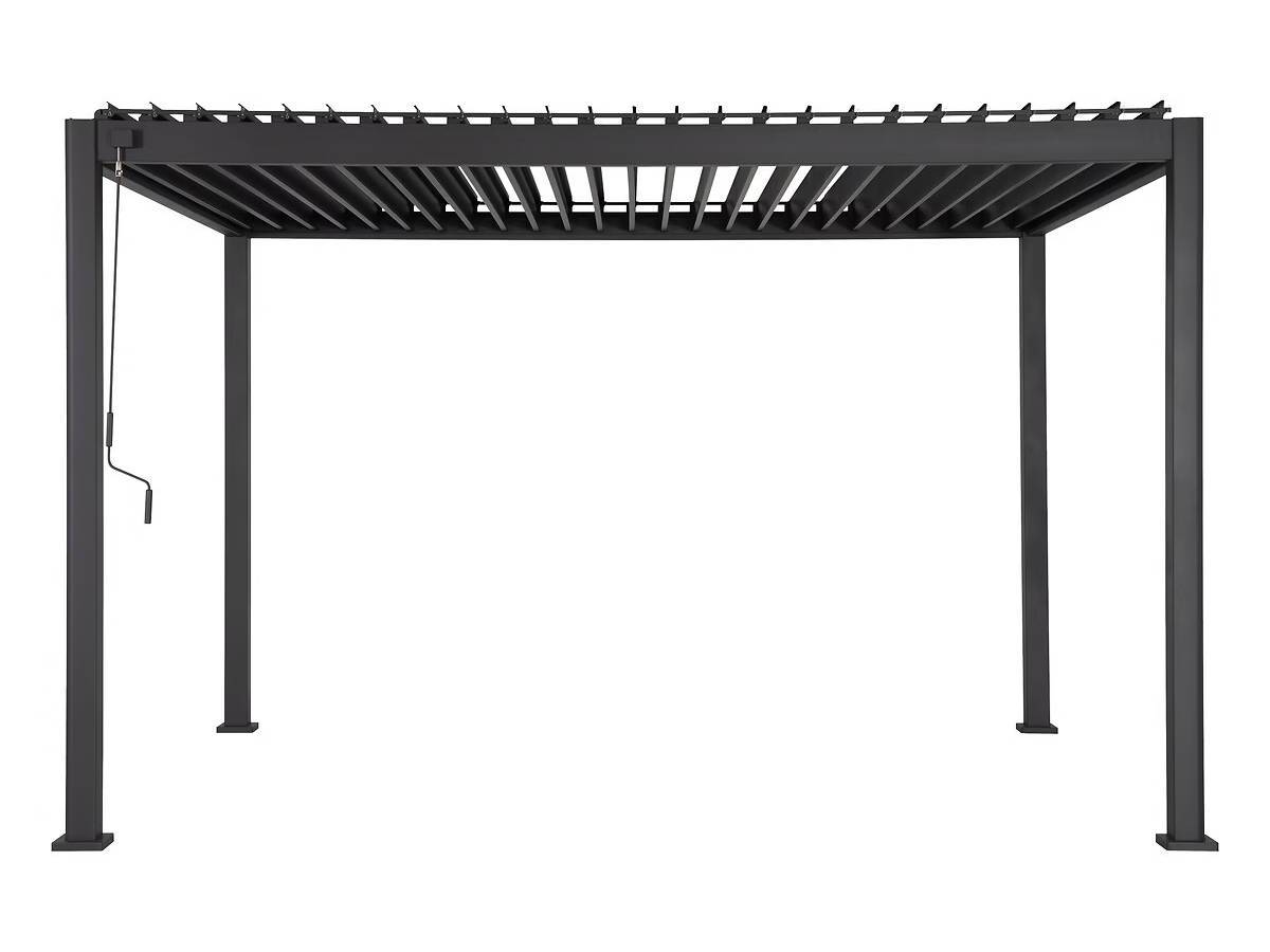 Hesperide - Kit pergola bioclimatique Evora Graphite 4 x 3 m Hespéride + 2 stores 4 m - Image 3