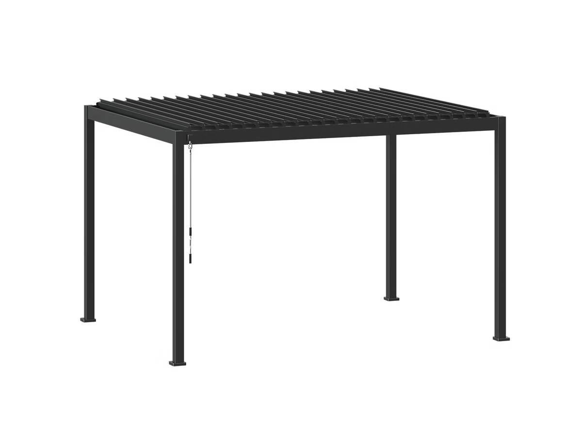 Hesperide - Kit pergola bioclimatique Evora Graphite 4 x 3 m Hespéride + 2 stores 4 m - Image 2