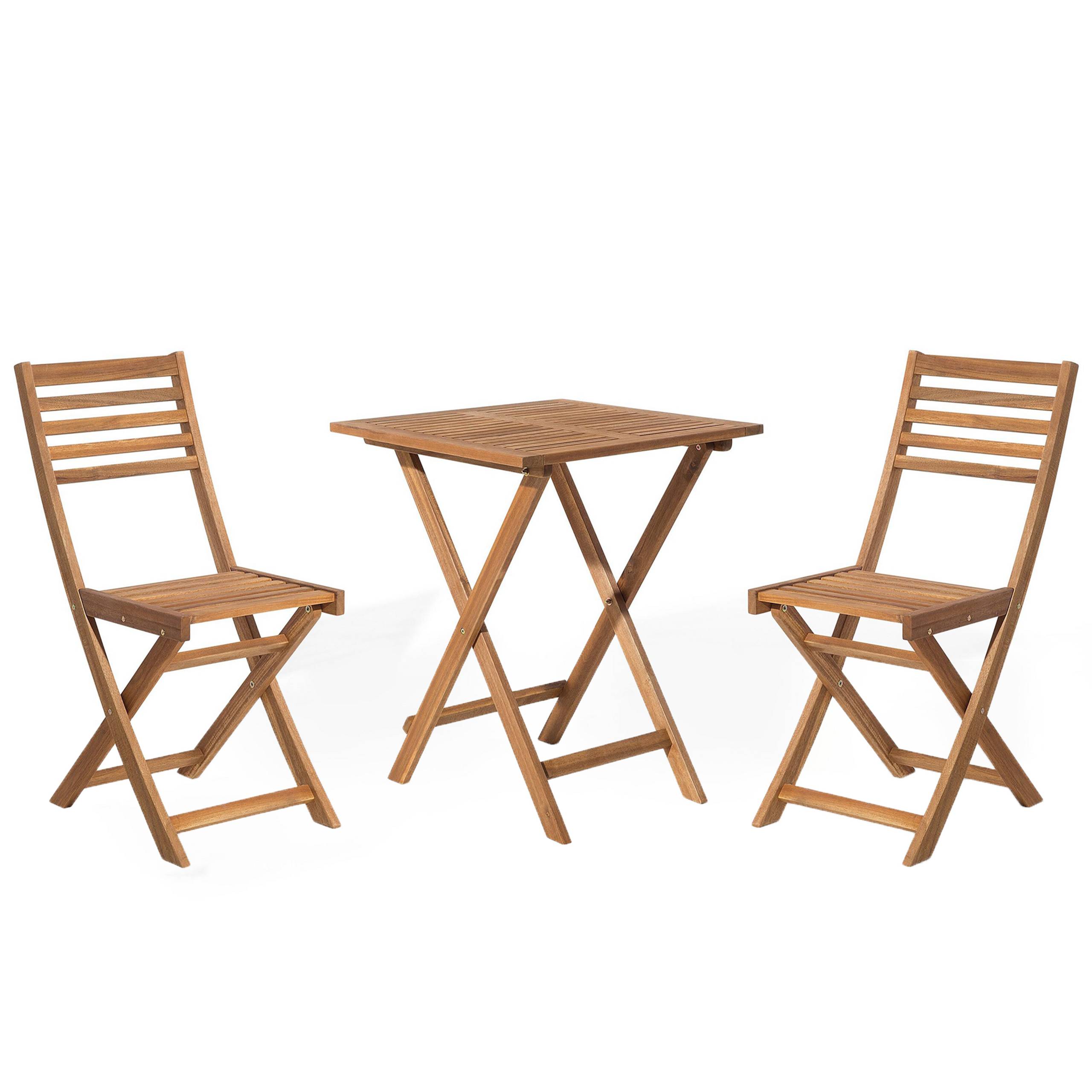 Beliani - Set de bistrot, 2 Personnes Acacia Marron clair FIJI - 60x60x75- Beliani - Image 2