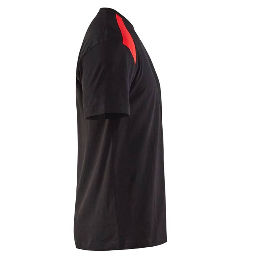 Blaklader - T-shirt Blaklader bicolore Noir Epaules Rouges 3XL - Image 3