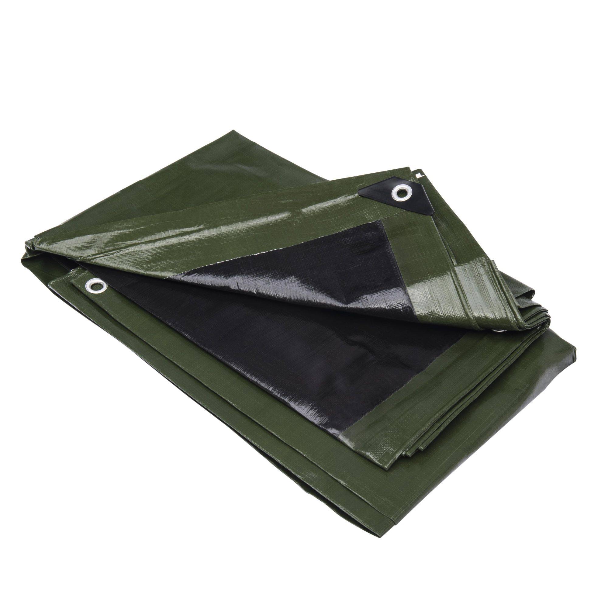 Bâche multifonctions noire et verte 240 g/m2 WERKA PRO - 1,5 x 6 m - Image 1
