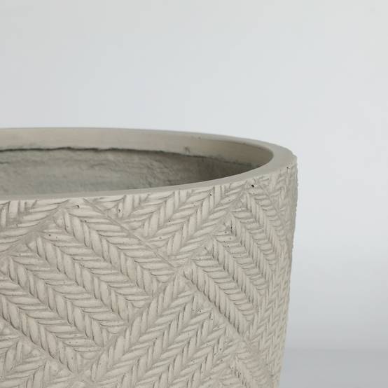 Lot 2 Pots de Fleurs Oxyde de Magnésium Intérieur Extérieur Avec Drainage 45cm 37cm Gris - ComfortXL Outdoor Living - Image 5