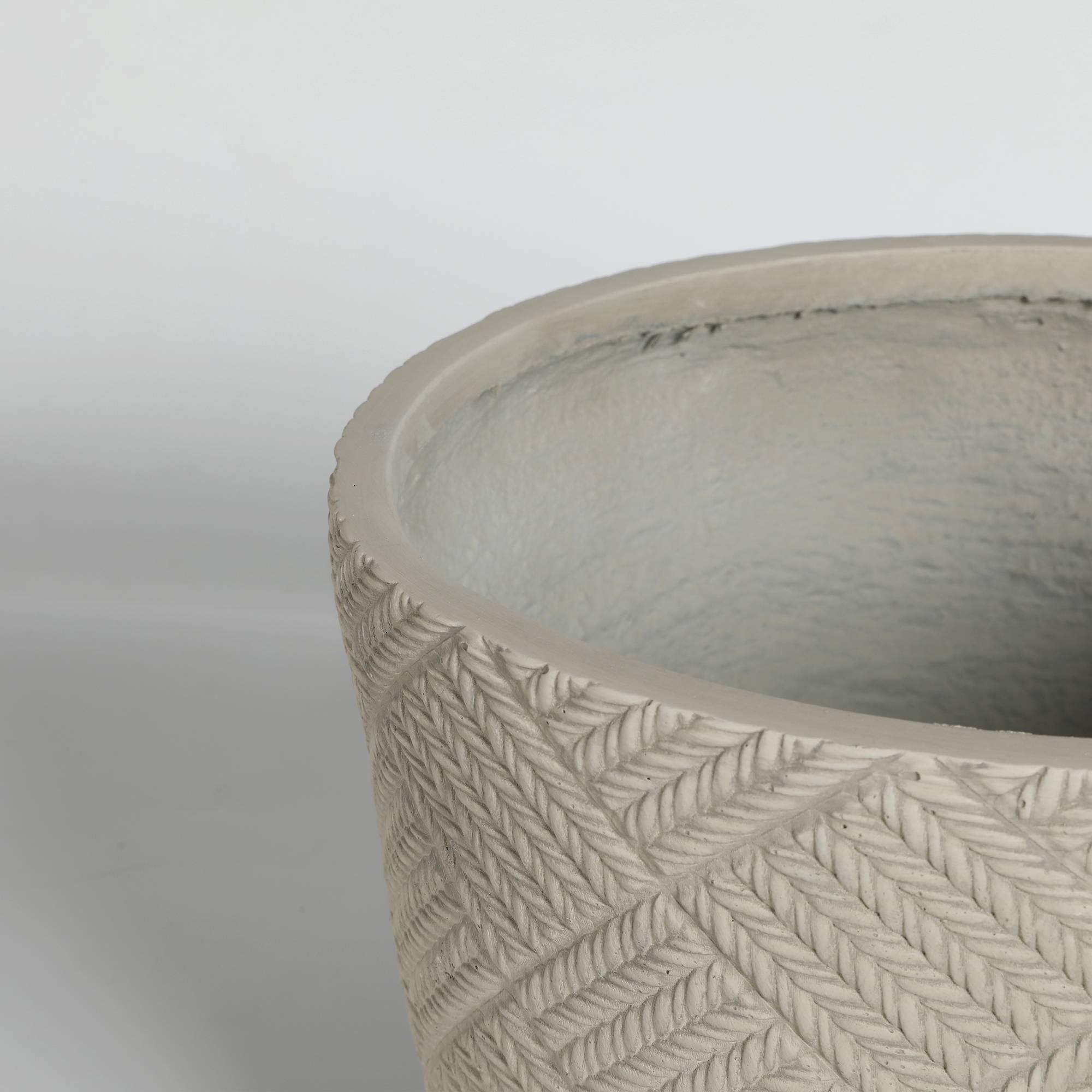 Lot 2 Pots de Fleurs Oxyde de Magnésium Intérieur Extérieur Avec Drainage 45cm 37cm Gris - ComfortXL Outdoor Living - Image 4