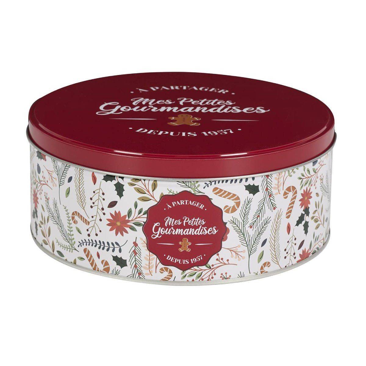 The Home Deco Factory - Lot de 3 Boîtes en Métal "Mes Petites Gourmandises" 25cm Rouge - Image 4