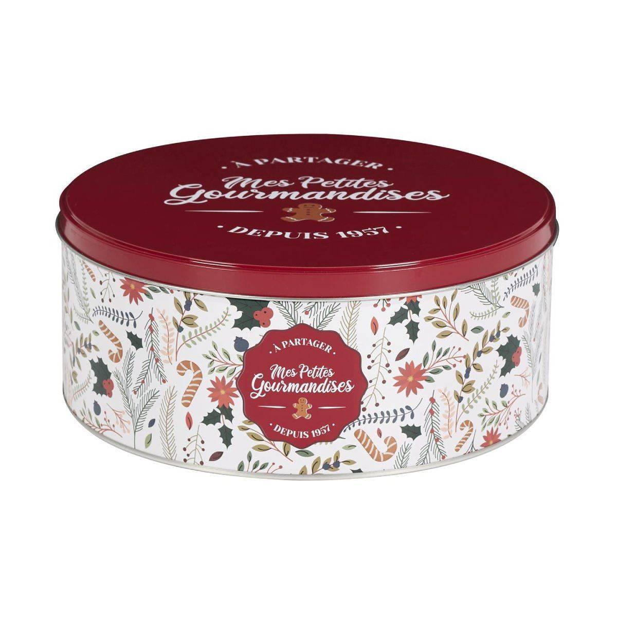 The Home Deco Factory - Lot de 3 Boîtes en Métal "Mes Petites Gourmandises" 25cm Rouge - Image 2