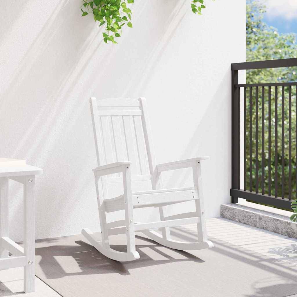 Chaise Berçante de Jardin Blanc 92 x 70 x 108 cm HDPE - PANGIVO - Image 3