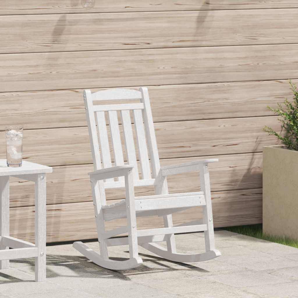 Chaise Berçante de Jardin Blanc 92 x 70 x 108 cm HDPE - PANGIVO - Image 1