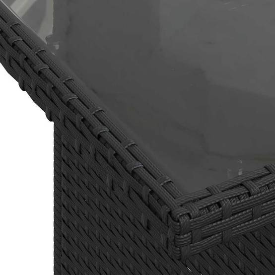 ComfortXL - Salon de jardin Noir 6 Pièces Résine Tressée Table Hauteur Réglable pour Repas Extérieur – ComfortXL Outdoor Living - Image 10