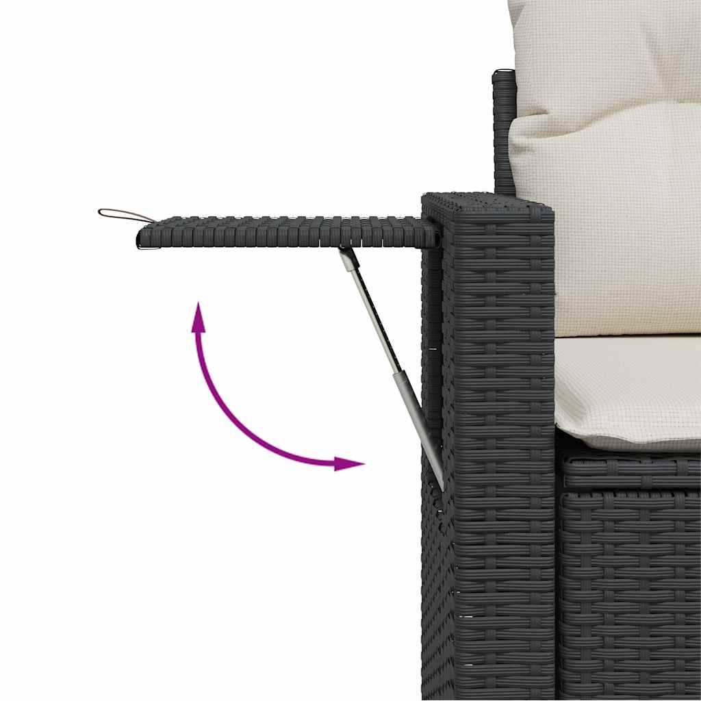 ComfortXL - Salon de jardin Noir 6 Pièces Résine Tressée Table Hauteur Réglable pour Repas Extérieur – ComfortXL Outdoor Living - Image 9