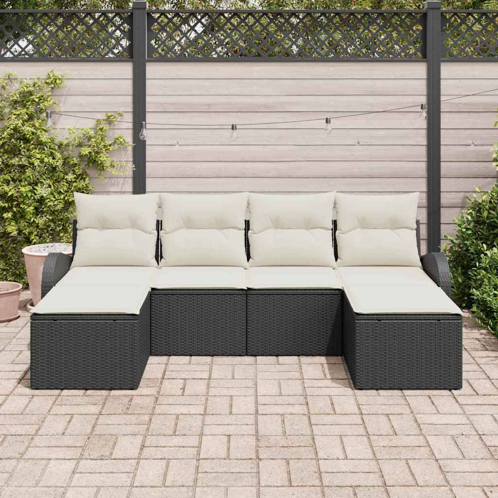 Vidaxl - Ensemble de Canapés 6 pc Noir et Blanc polyrotin vidaXL 3354816 - Image 4