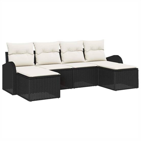 Vidaxl - Ensemble de Canapés 6 pc Noir et Blanc polyrotin vidaXL 3354816 - Image 2