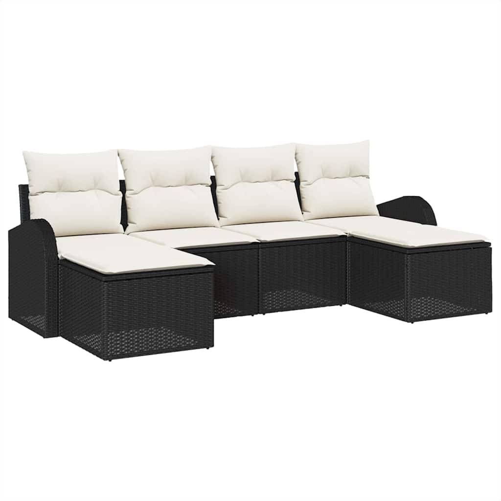 Vidaxl - Ensemble de Canapés 6 pc Noir et Blanc polyrotin vidaXL 3354816 - Image 2