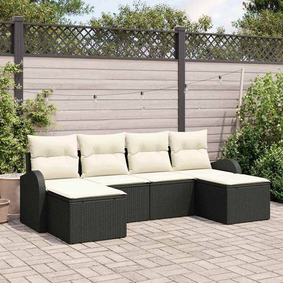Vidaxl - Ensemble de Canapés 6 pc Noir et Blanc polyrotin vidaXL 3354816 - Image 1