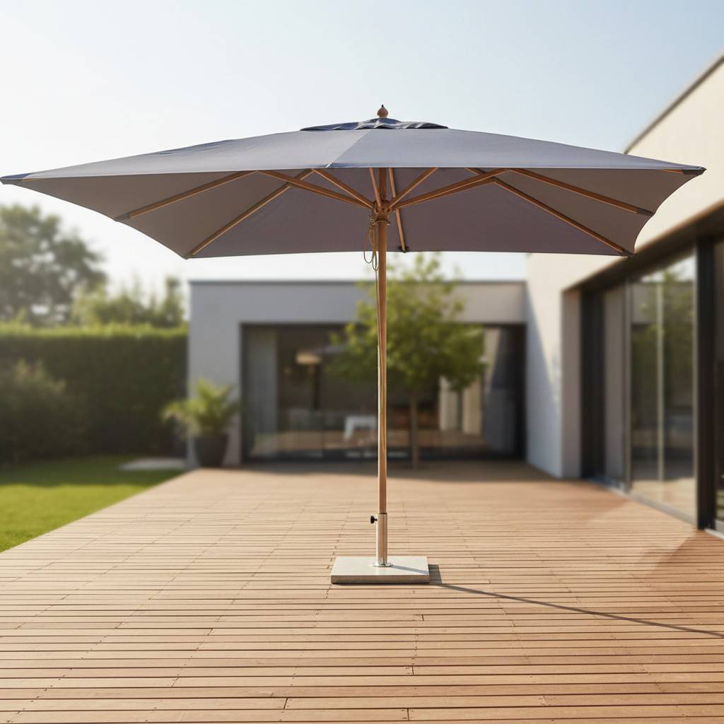 Parasol droit gris 4x3 m Pegasia - Gecko Jardin - Image 1