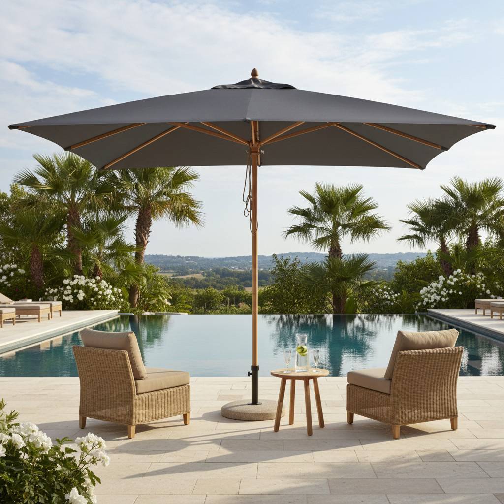 Parasol droit gris 4x3 m Pegasia - Gecko Jardin - Image 3