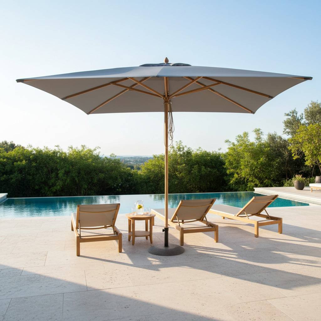 Parasol droit gris 4x3 m Pegasia - Gecko Jardin - Image 7
