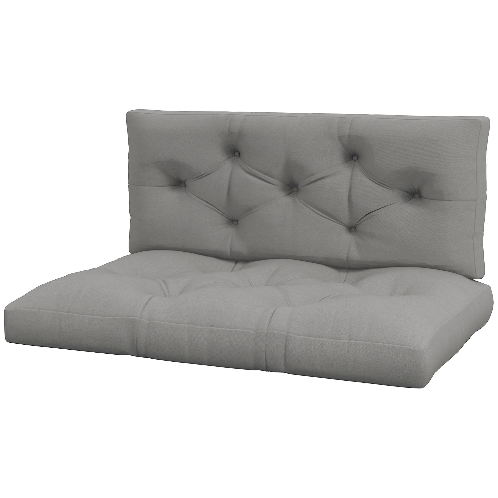 Coussin d'assise capitonné, 120 x 80 x 12 cm, gris - Image 2