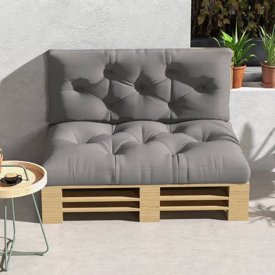Coussin d'assise capitonné, 120 x 80 x 12 cm, gris - Image 8