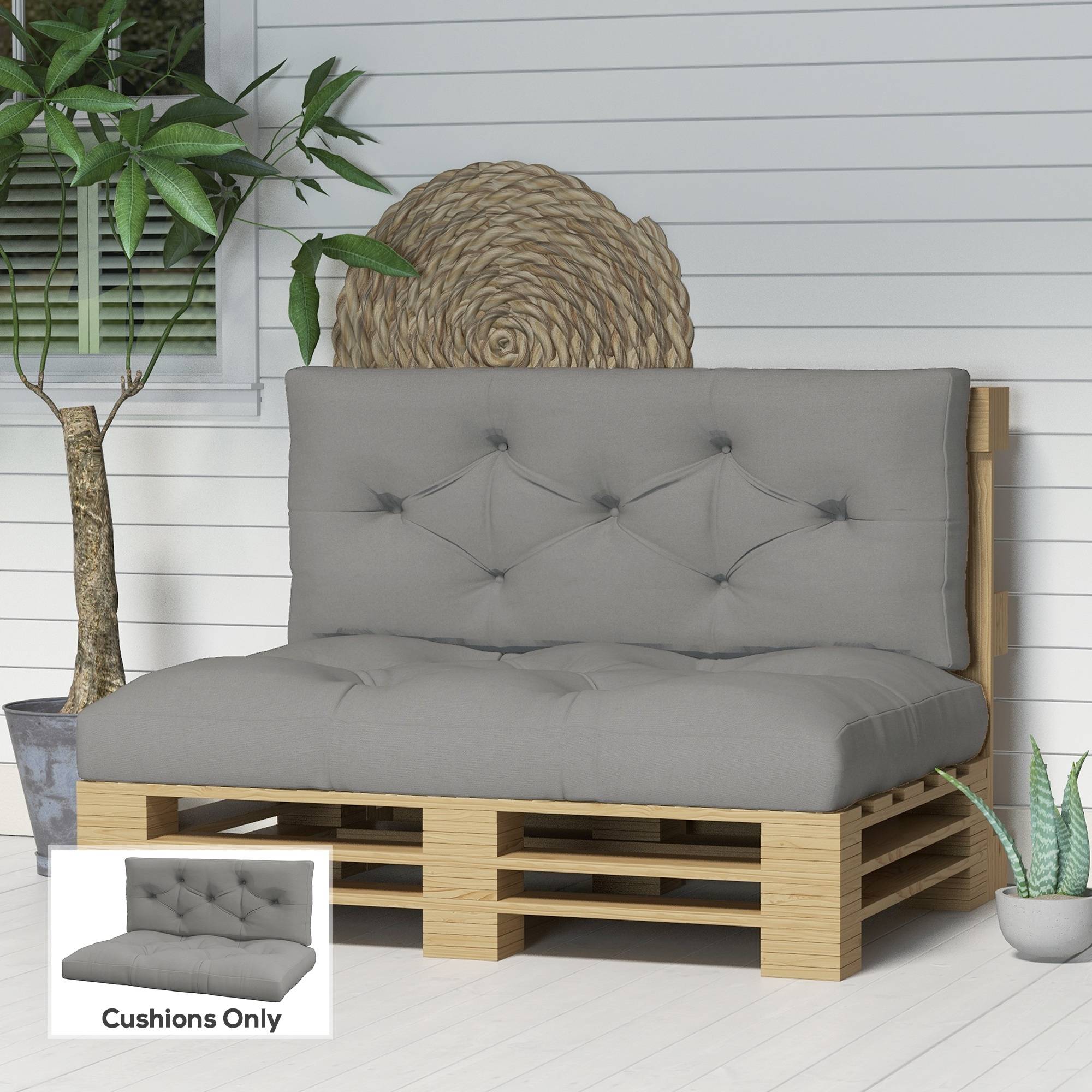 Coussin d'assise capitonné, 120 x 80 x 12 cm, gris - Image 4