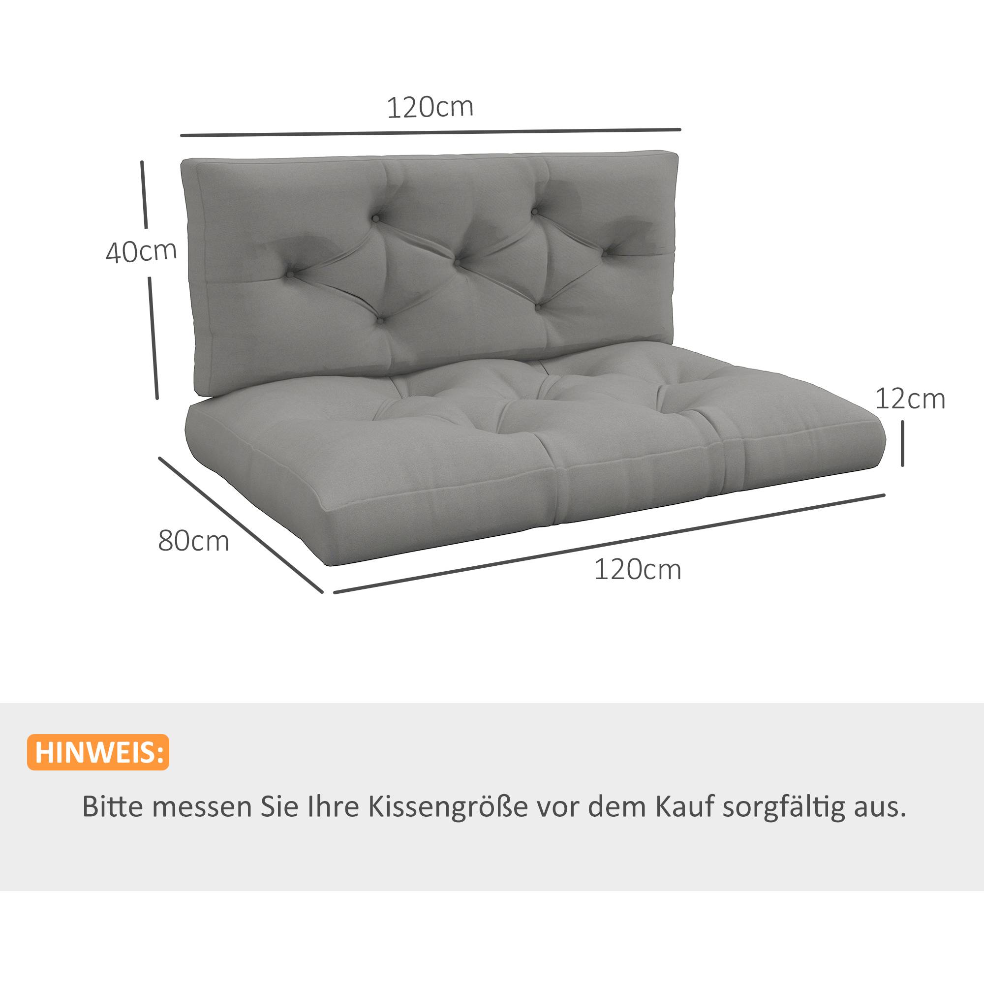 Coussin d'assise capitonné, 120 x 80 x 12 cm, gris - Image 5