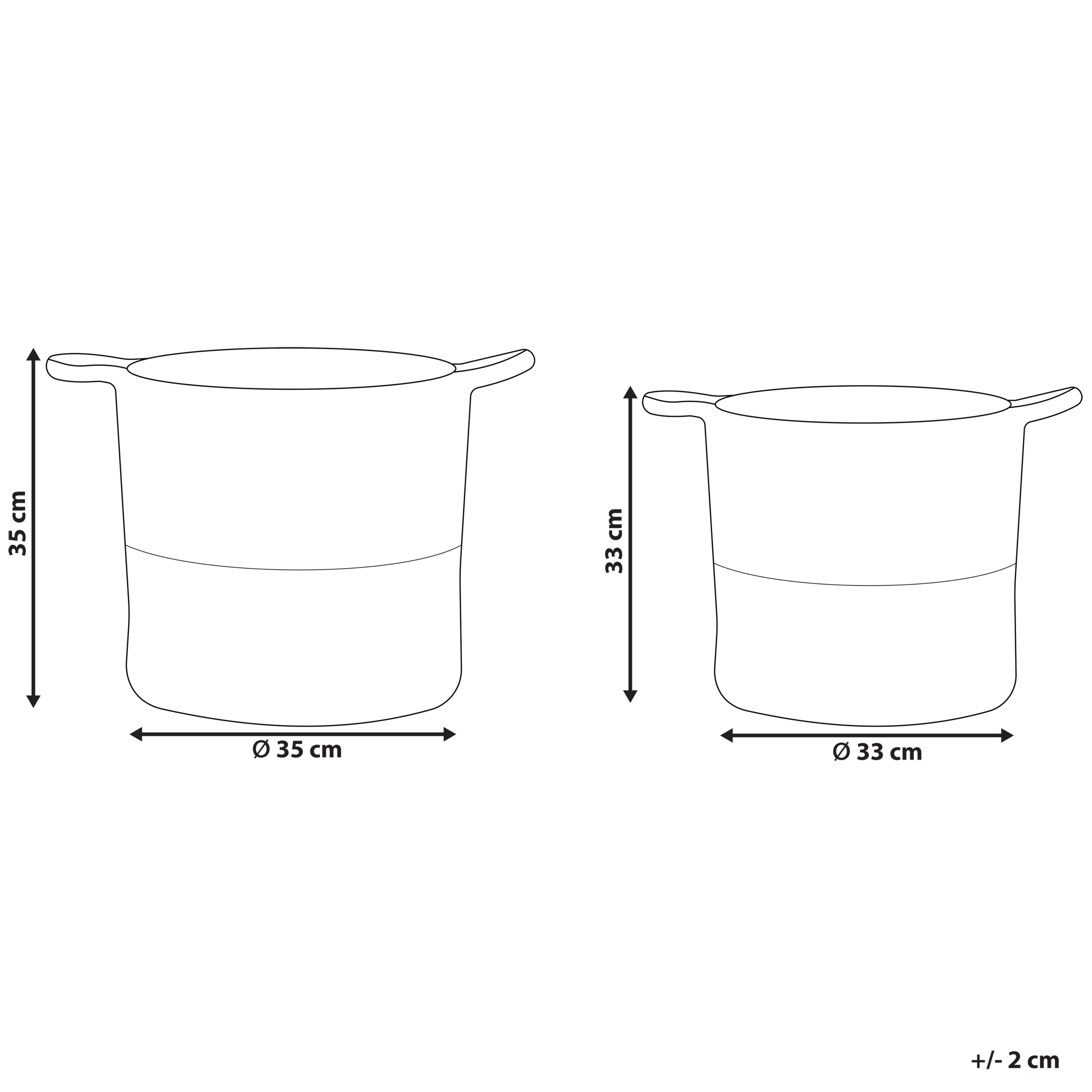 Paniers Noir et Blanc en Coton Rond 33/35 cm Corbeille à Linge Tressée Rangement pour Intérieur Minimaliste Boîte Lot de 2 - Image 3
