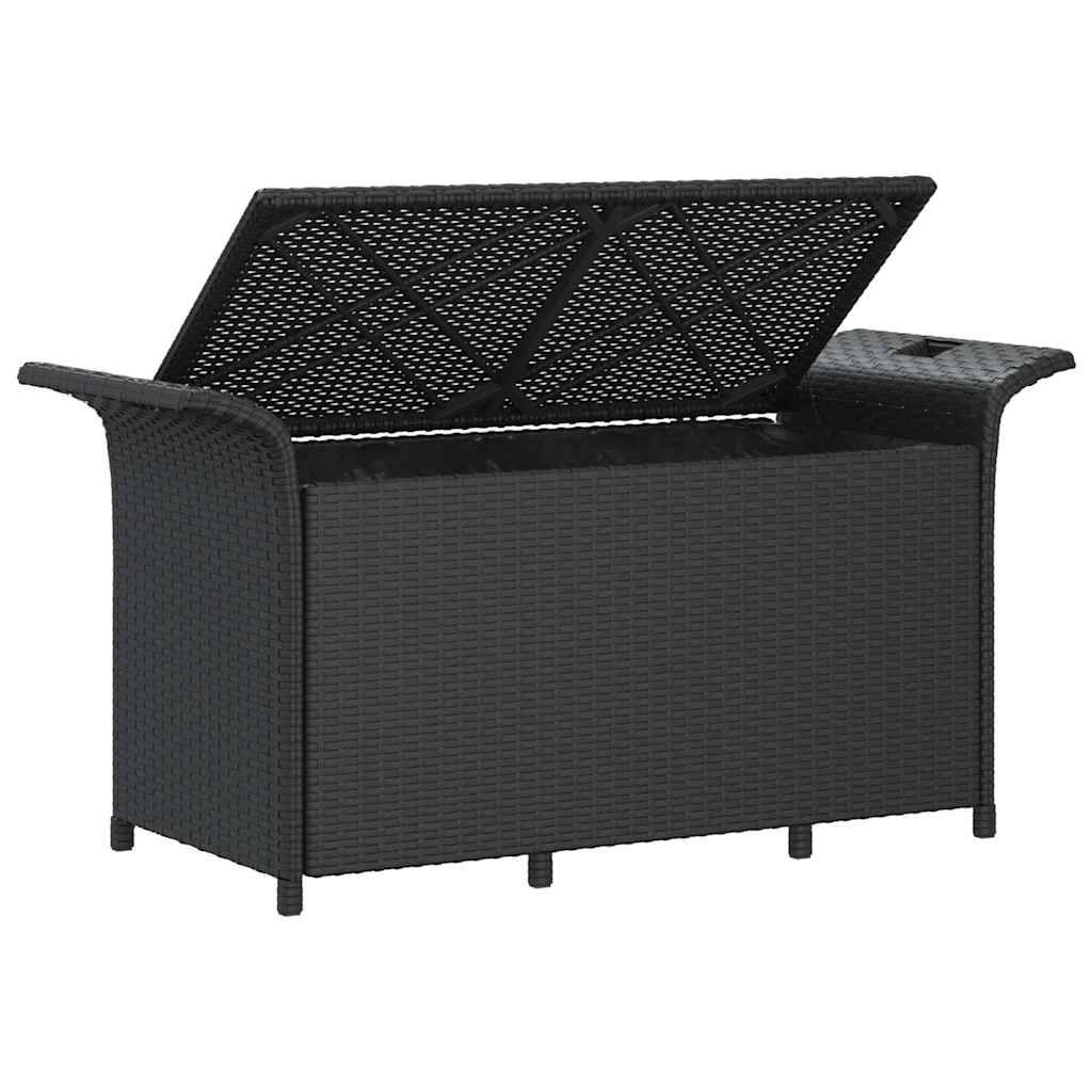 Banc Coffre Jardin Résine Tressée Rangement Spacieux Terrasse Noir 116cm – ComfortXL Outdoor Living - Image 6
