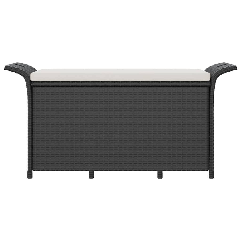 Banc Coffre Jardin Résine Tressée Rangement Spacieux Terrasse Noir 116cm – ComfortXL Outdoor Living - Image 4