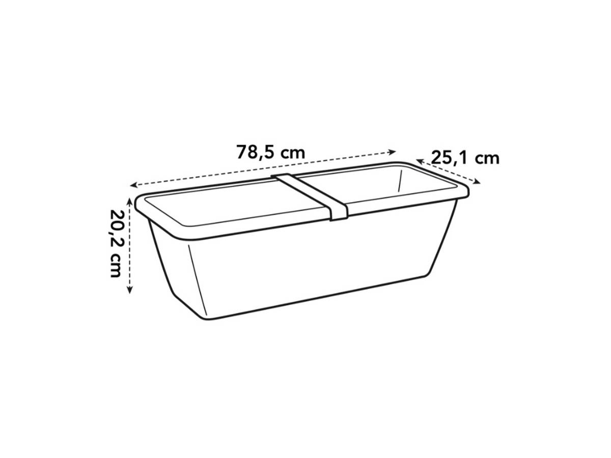 Jardinière rectangulaire Barcelona XL - 80 cm - Anthracite - Elho - Image 3
