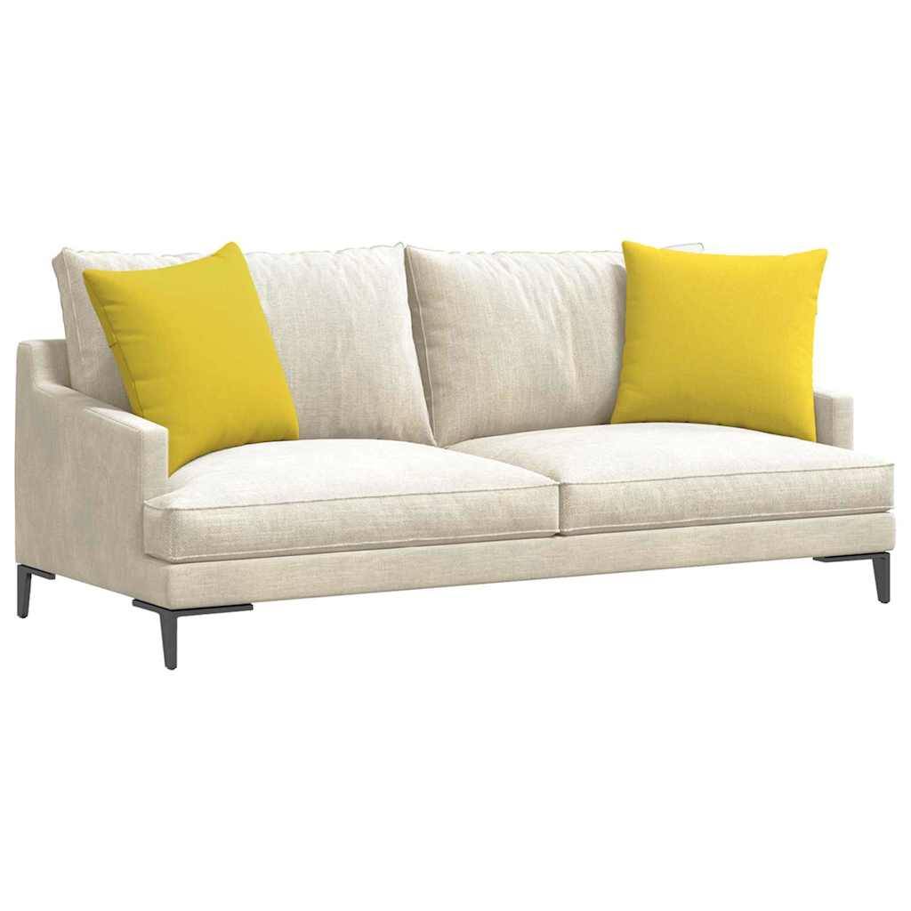 Paire de Coussins Tissu Confortable Housses Amovibles pour Salon Design Moderne Jaune Clair 50x50 cm – ComfortXL Outdoor Living - Image 3
