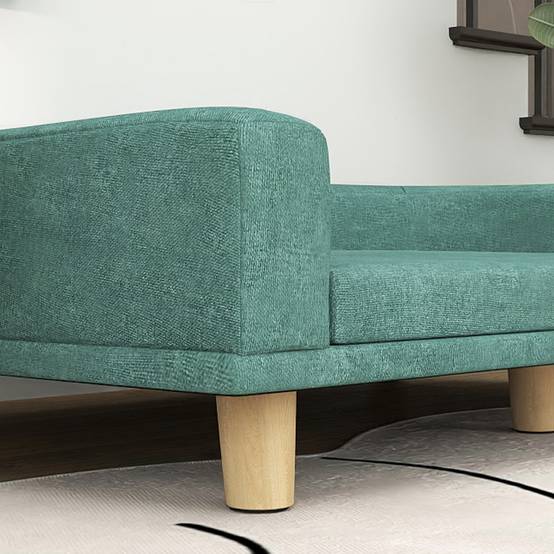 Canapé pour chien grand lit surélevé pour chien coussin lavable cadre en bois tissu polyester 98 x 67 x 25 cm vert clair - Image 10