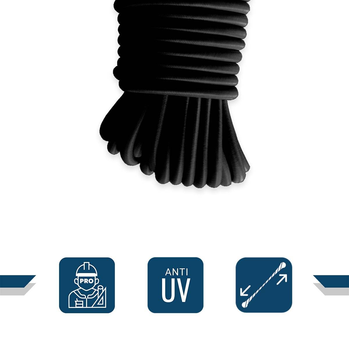 Tecplast - Sandow élastique Noir 70 mètres 9SW - Qualité PRO - Tendeur pour bâche de diamètre 9 mm TECPLAST - Image 3