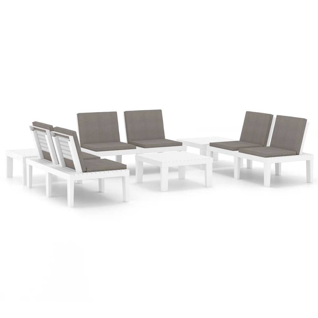 Vidaxl - Salon de jardin 6 pcs avec coussins Plastique Blanc vidaXL 3059833 - Image 2