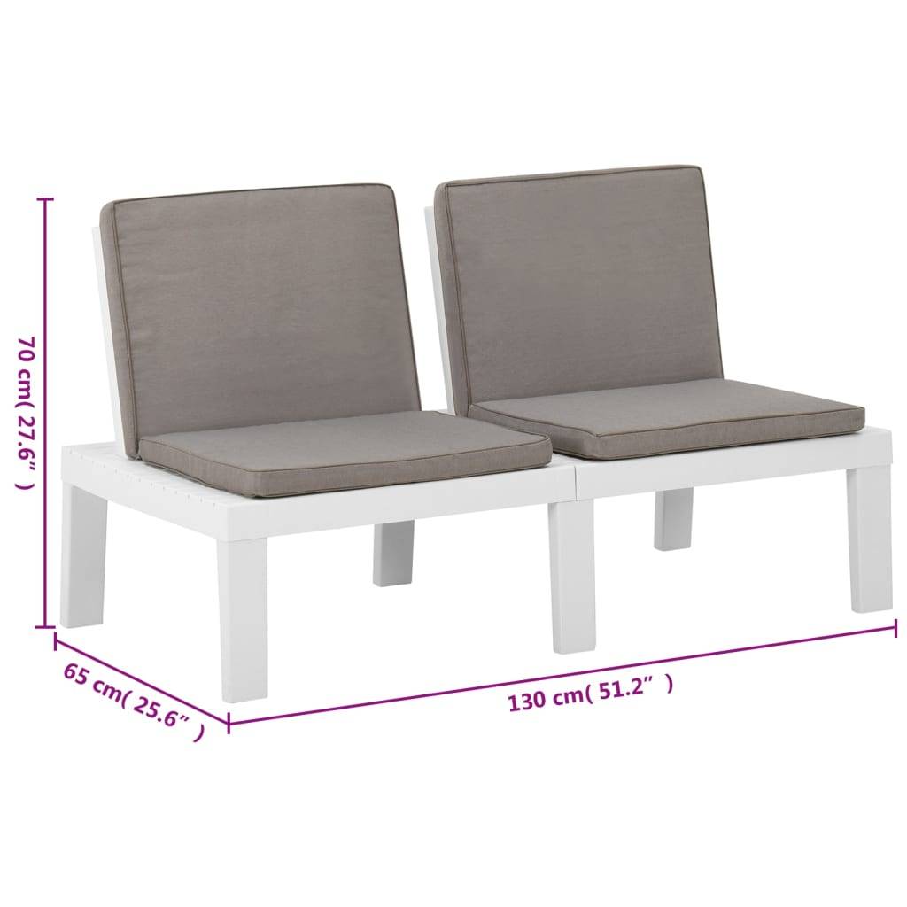 Vidaxl - Salon de jardin 6 pcs avec coussins Plastique Blanc vidaXL 3059833 - Image 3
